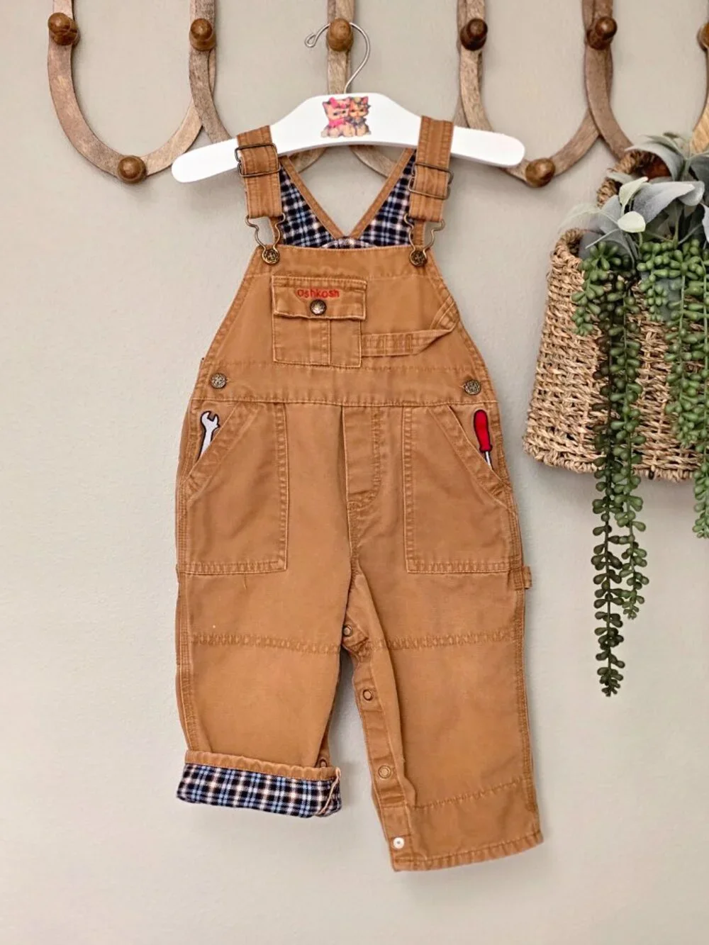 OshKosh B’gosh Khaki Handyman Overalls – Infant Size 12 Months